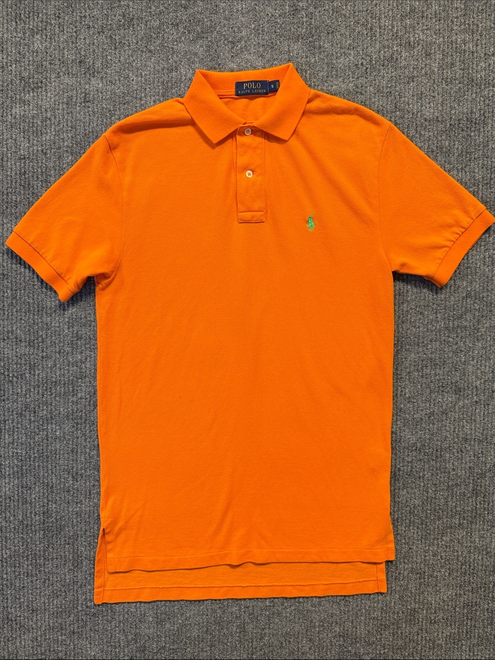 Polo by Ralph Lauren Bright Orange Classic Polo with Green Pony Small